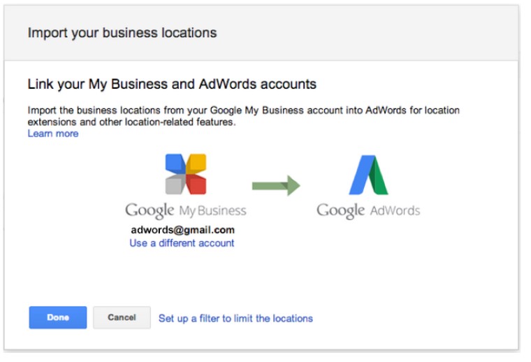 Link Google My Business and AdWords