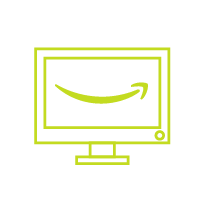 Computer Monitor With Amazon Arrow Logo